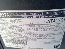 2002 TOYOTA TACOMA, BLACK, SR5, EXTD CAB, 2.4L, AT, 2WD,  Z25013